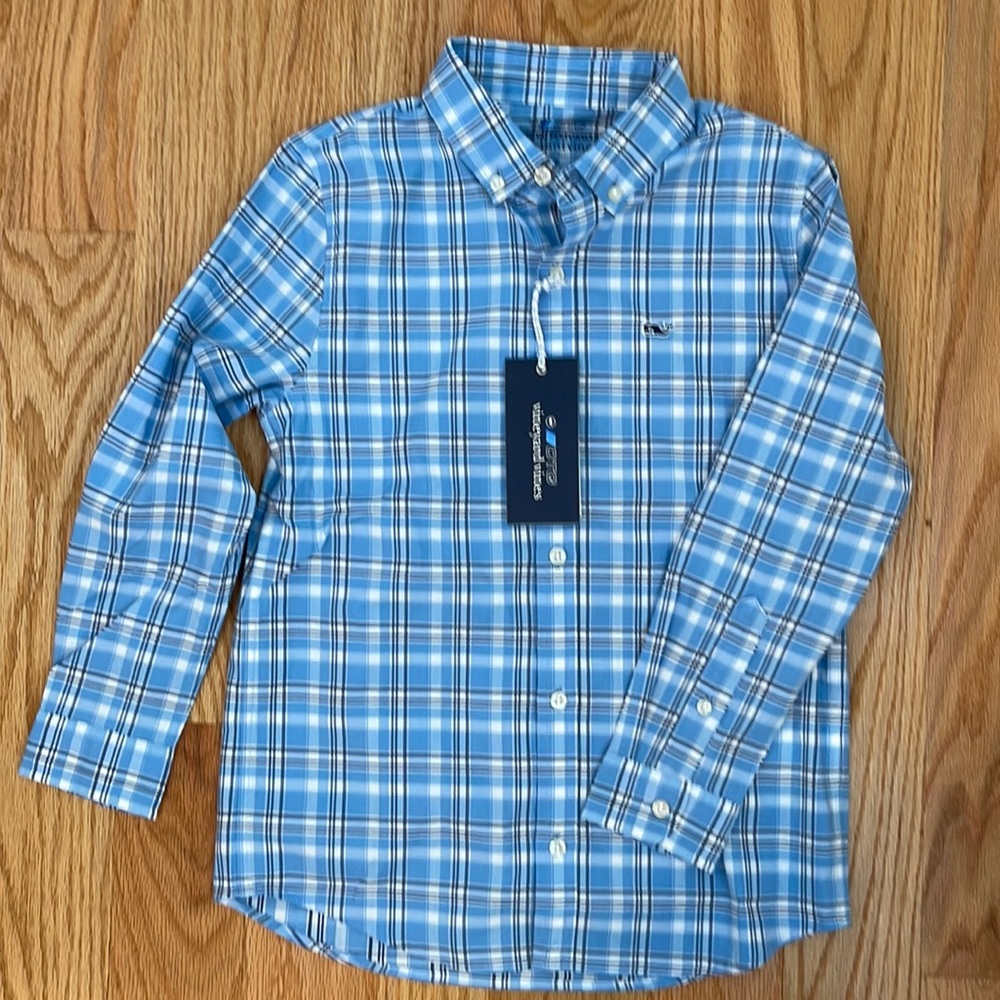 NWT vineyard vines boys button down performance size 7